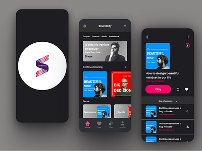 Souncity Podcast App design ui ux