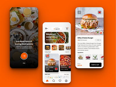 Food Delivery App graphic design ui ux