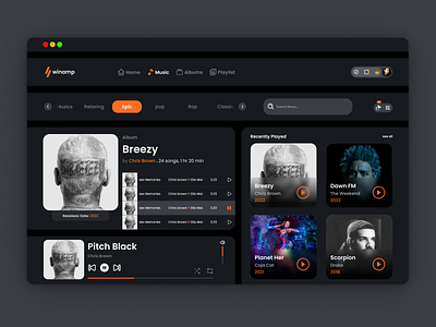 Winamp - Desktop Music Player design ui ux