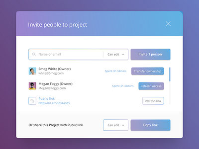 User Invitation add people to project card design designelement element elements for app figma invitation popup project management user interface design user invitation ui