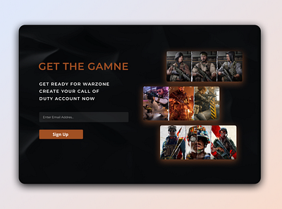 Sign Up Landing page call of duty call to action card figma game design game landing page design gaming landing page landingpage sign up form signup uiux