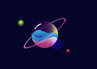 Glass Planet Vector Illustration adobedraw design illustration vector vector illustration