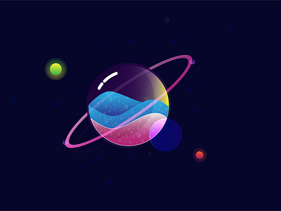 Glass Planet Vector Illustration