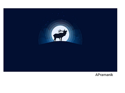 Animal Silhouette Moonlight Vector Illustration