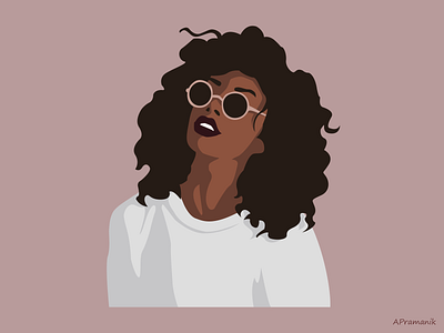 Curly black girl adobe illustrator adobedraw animation design flat illustration logo typography vector vector illustration vectorart