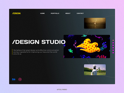 Home screen for design studio