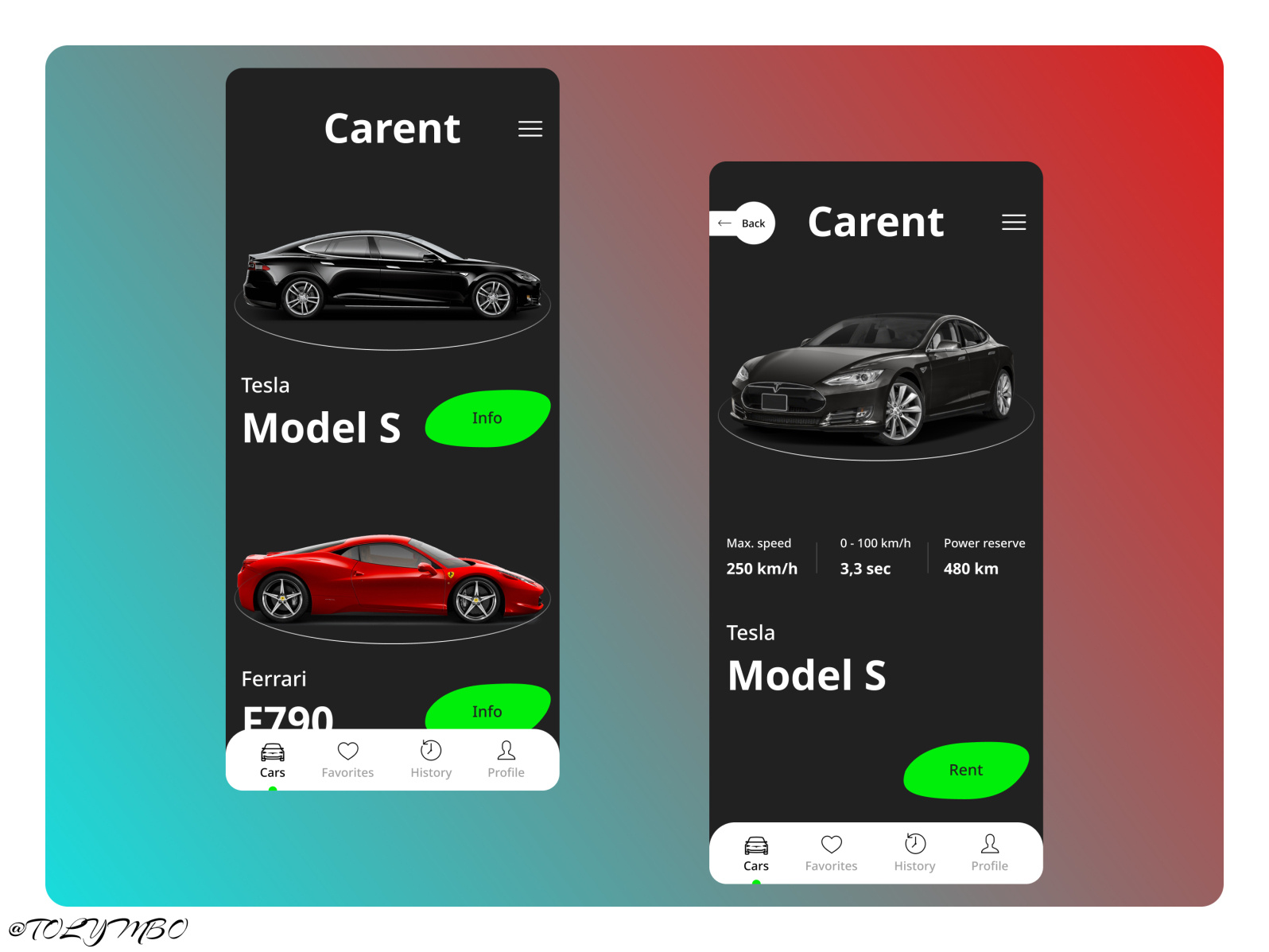 Car Rent mobile App by TOLYMBO on Dribbble