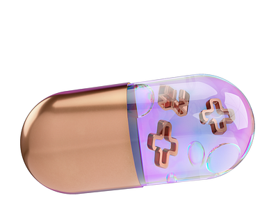 3d pill 3d branding bronze c4d cg cinema 4d cross design digital art drug glass illustra illustration octane pharmacy pill render