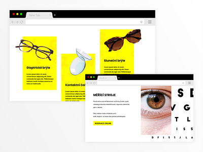 Website for optic banners design eye glasses letters optic ui ui design web website