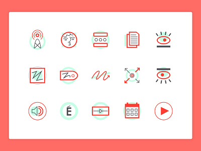 r22 - Iconset colors design icons illustration minimal radio webdesign