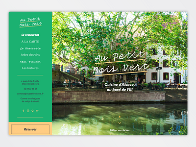 Au Petit Bois Vert - Landing Page landing menu photography restaurant strasbourg web webdesign website