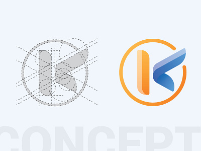 K Logo constuction k letterform logo