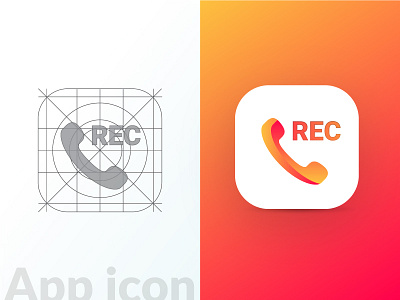 Call Recorder App Icon - Daily UI 005 005 app call dailyui grid icon recorder