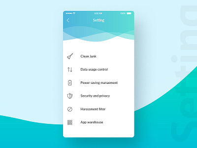 Setting - Daily UI 007 007 challenge clean dailyui design manager mobile settings social ui user ux