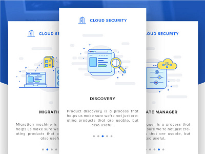 Onboarding Illustrations cloud design discovery enterprise icon intro screen security tutorial ui ux walkthrough
