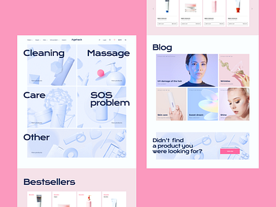 Aesthetic Сosmetics Website animation branding clear design illustration logo material mentalstack ui ux