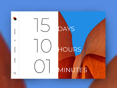 Architecture Page - Countdown Timer asymmetric asymmetry dailyui minimal ui design ux design web web design