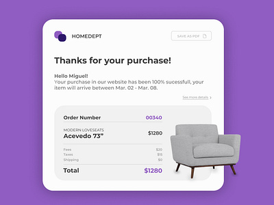 Email Receipt - Daily Ui 017 dailyui e commerce email online store tienda online ui design ux design webdesign