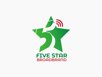 Logo broadbrand design five five star logo star