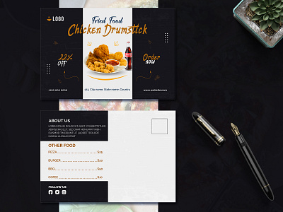 Restaurants Postcard Design Template