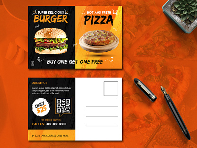 Restaurants Postcard Design Template burger burger postcard card design card template direct mail eddm pizza pizza postcard postcard postcard design postcard template restaurants restaurants card restaurants postcard restaurants template