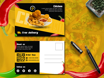 Restaurants Postcard Design Template