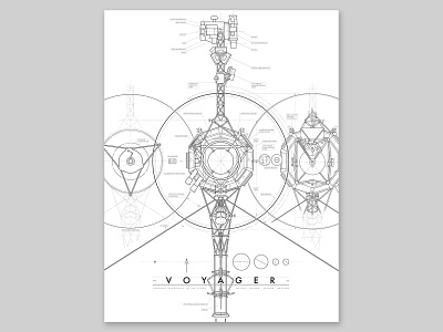 Dribbble Shot VoyagerBlueprint White art blueprint data graphic illustration infographic poster space vector voyager