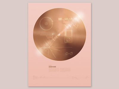 Voyager's Golden Record - Rose Gold data gold graphic illustration infographic poster record rose rose gold space voyager