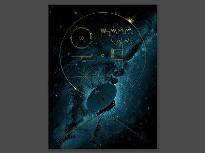 Voyager art print graphic illustration infographic poster print sagan space vector voyager