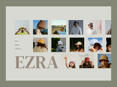 Ezra's Bucket Hat branding bucket hat design figma hats marketing minimalist online shop photography ui ux