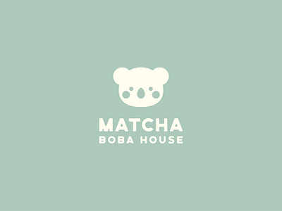 Matcha Boba House Logo Design boba boba logo boba shop boba tea brand identity branding cute cute design cute logo design house icon illustration illustrator koala koala tea logo logodesign matcha visual identity