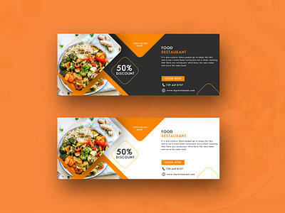 Web banner design - food restaurant