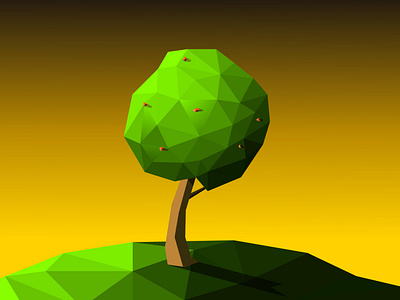 Low poly illustration of a tree