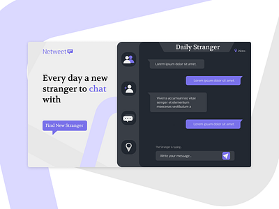 Netweet - Random Chat with Strangers design homepage minimal ui vector web website