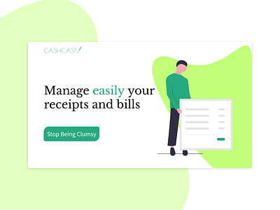 Cashcast - Easy Receipt management | Landing Page design homepage illustration landingpage minimal ui web