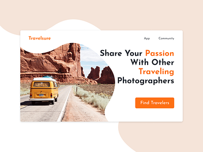 Travelsure - Find Photographers with a Passion for Travel design hero homepage landingpage minimal ui web website