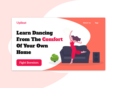 UpBeat - Learn dancing With Comfort design homepage illustration landingpage minimal ui web website