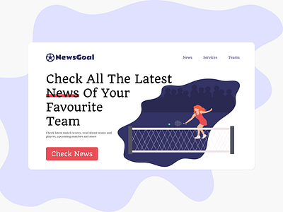NewGoal - All the latest sport news design hero homepage landingpage minimal ui web website
