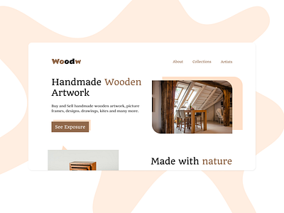 Woodw - Landing Page clean creative dailyui design flat landingpage minimal modern simple ui ui design web web design website