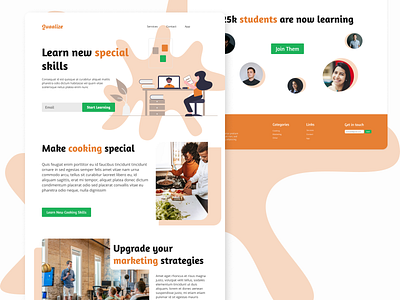 Quaalize - Learn new special skills clean creative dailyui design flat landing page minimal modern simple ui ui design web web design website
