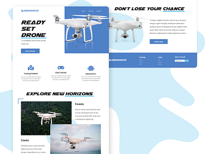 Dronexocet - A brand new drone clean creative dailyui design flat landing page minimal modern simple ui ui design web web design website