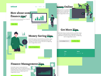 Infund - Finance Tips clean creative dailyui design flat landing page minimal modern simple ui ui design web web design website