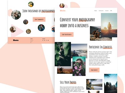 Shoto - Photography Hobby clean creative dailyui design flat landing page minimal modern simple ui ui design web web design website