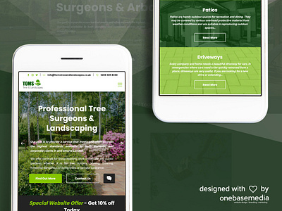 Toms Tree & Landscaping Mobile Version landscaping repsonsive webdesign