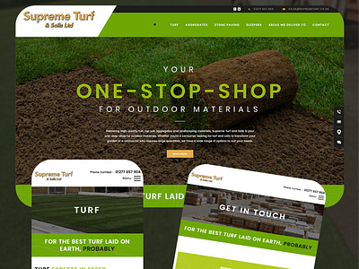 Supreme Turf & Soils NEW website aggregates essex marketing turf suppliers website design