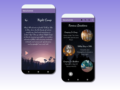 Night Camping campus night place ui ux