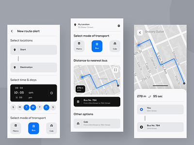 Transportation Tracker App UI app design design destination minimalist transport alert app transport app travel app ui ui design