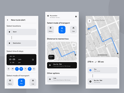 Transportation Tracker App UI