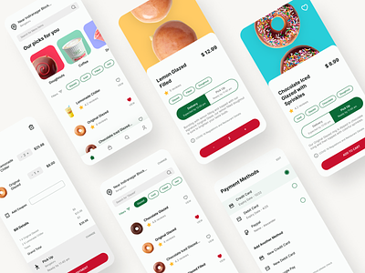 Krispy Kreme App UI app design donuts food food delivery krispy kreme minimal mobile app ui ui design ux