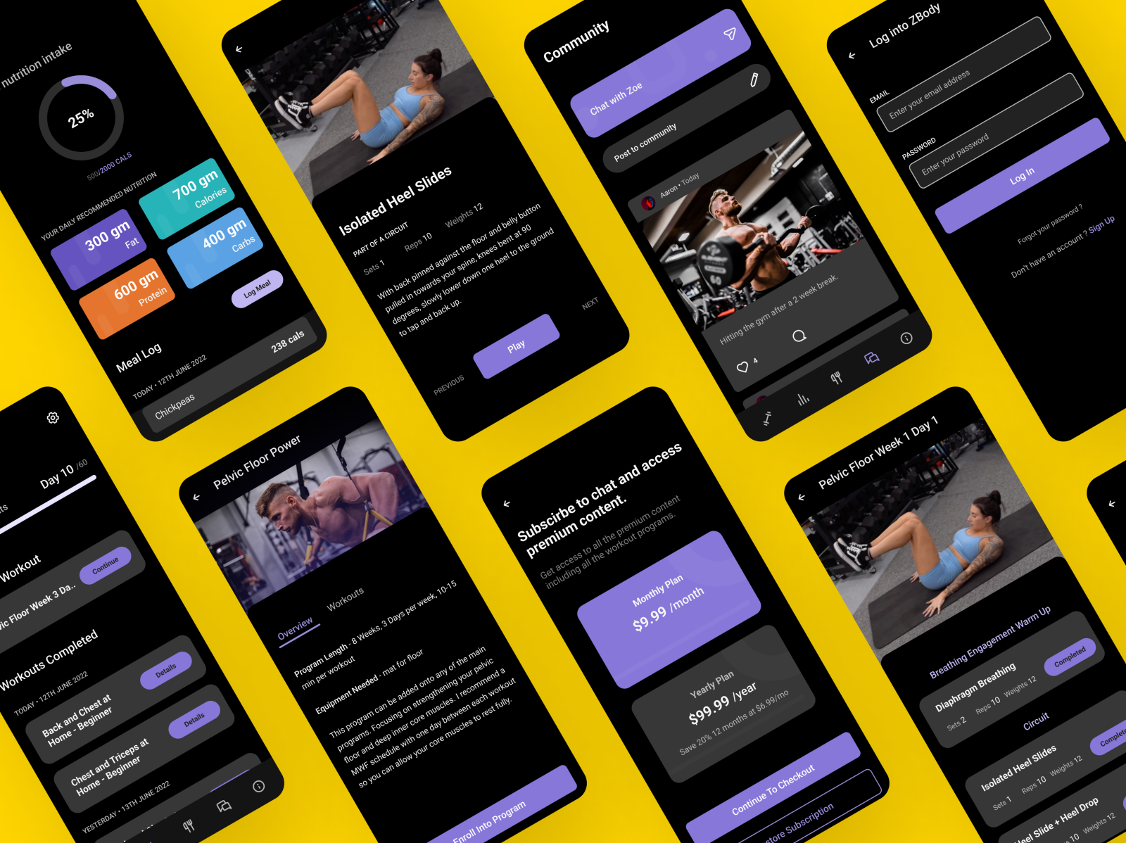 ZBody Fitness App Dark Mode by Sharanya on Dribbble